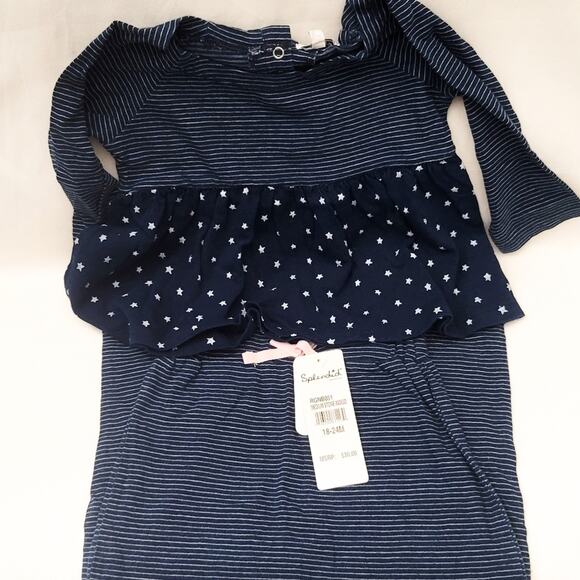 Splendid New stone indigo slub knit Stars & Stripes jogger set size 18-24 months - Picture 1 of 14